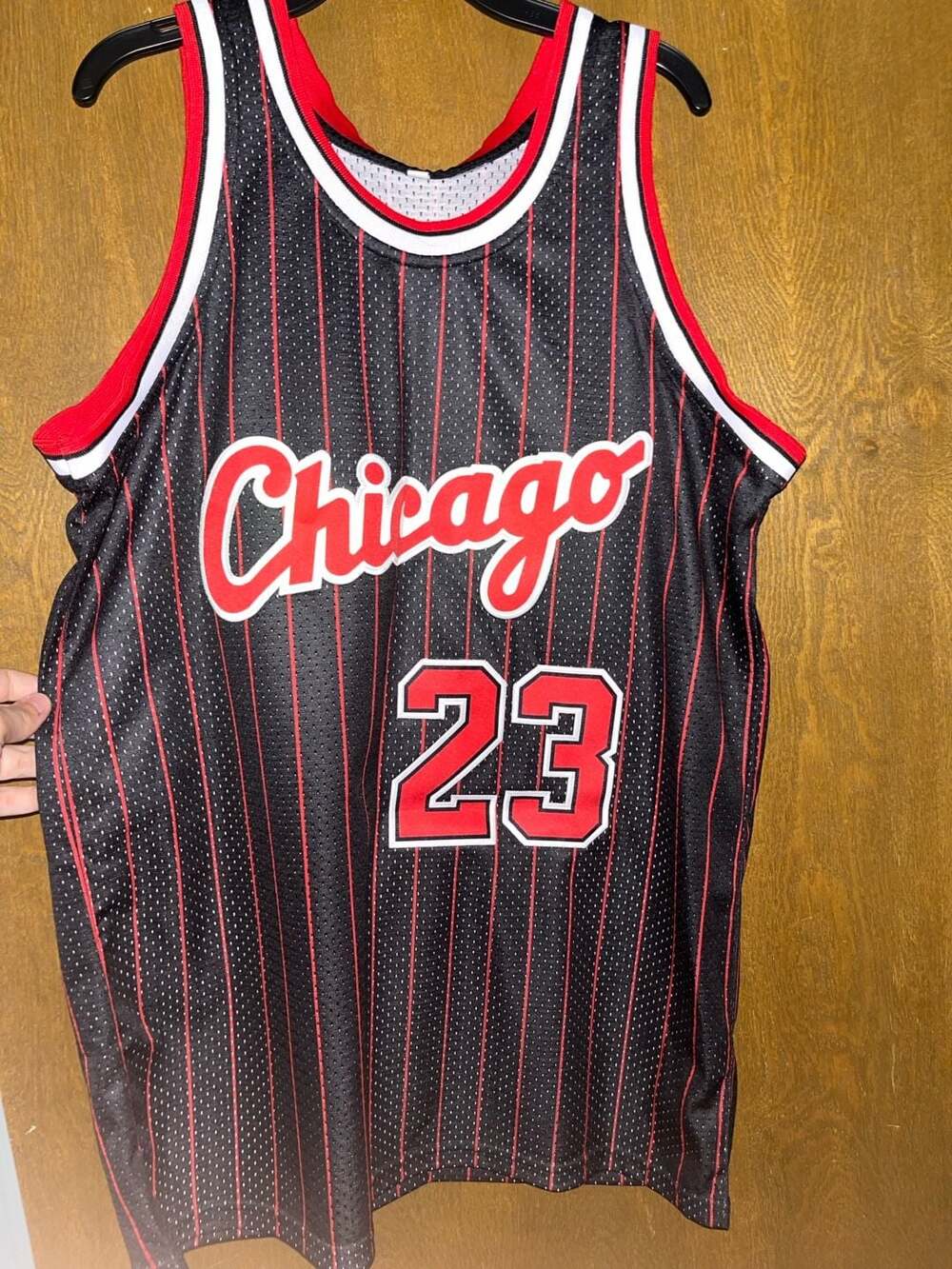 Nike Chicago Bulls Michael Jordan 23 Jersey Black Pinstripe size S